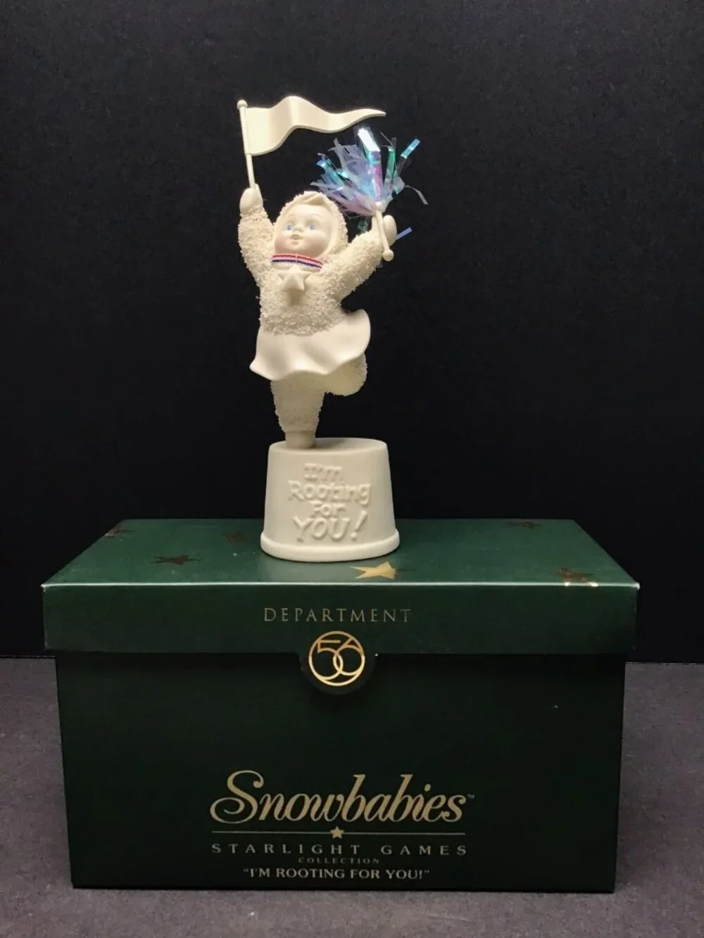 Dept 56 Snowbabies “I'm Rooting for You” Starlight Games W/Box 2003 Cheering